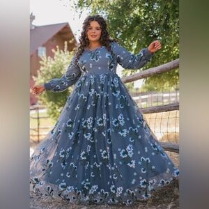 JessaKae Blue Floral Maxi Dress